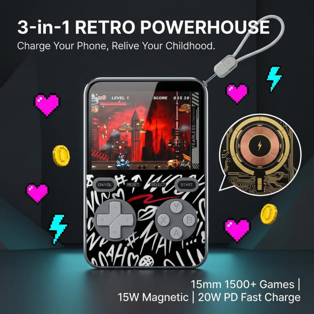 Retro Power Game Console